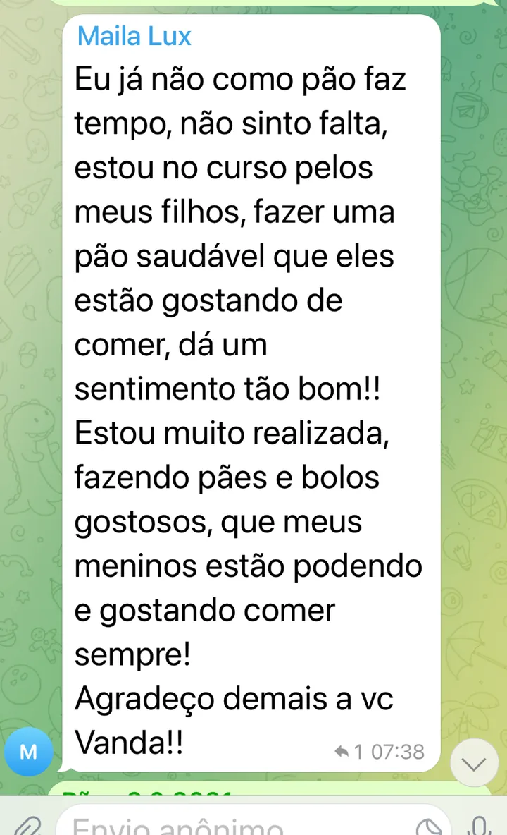 Depoimento no WhatsApp: pães saudáveis que os filhos aprovaram