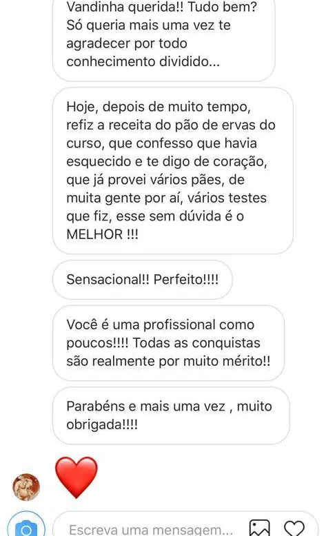 Depoimento no WhatsApp: o melhor pão de ervas que já provei
